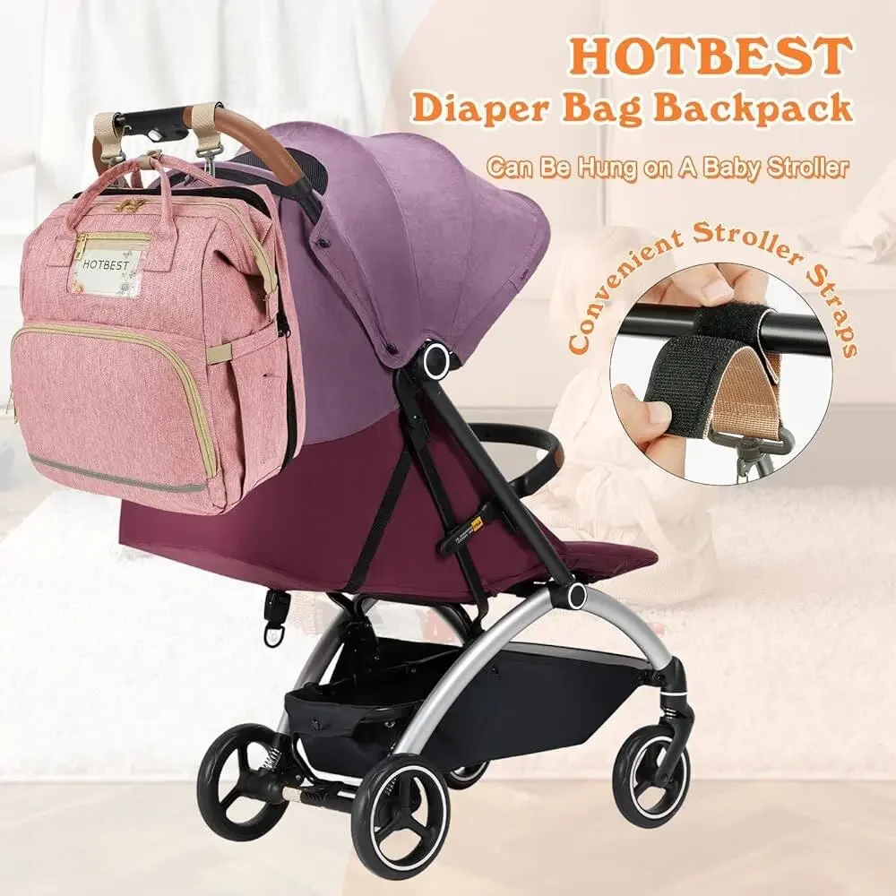 HOTBEST Diaper Bag Backpack, Pink, Large New